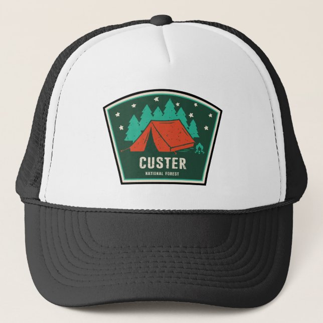 Custer National Forest Camping Trucker Hat (Front)