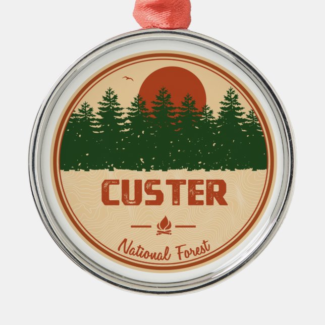 Custer National Forest Metal Ornament (Front)