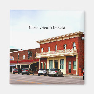 Custer, South Dakota labelled photo Magnet