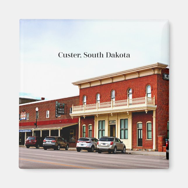 Custer, South Dakota labelled photo Magnet (Front)