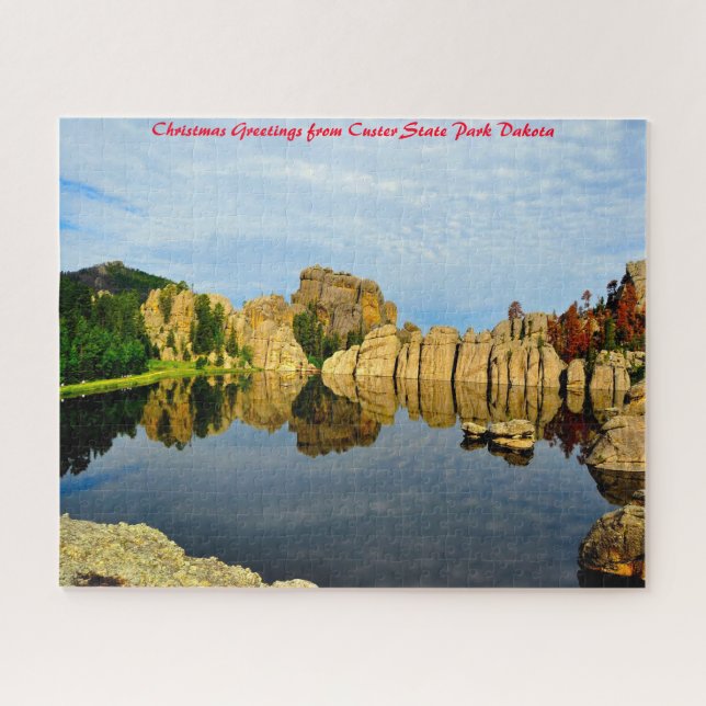 Custer State Park Dakota. Christmas Greetings Jigsaw Puzzle (Horizontal)