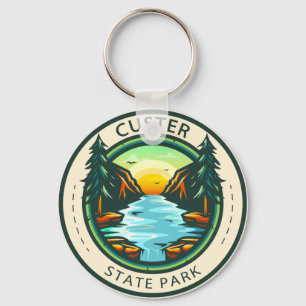 Custer State Park South Dakota Badge  Key Ring
