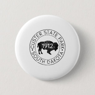 Custer State Park South Dakota Buffalo Hiking Trav 6 Cm Round Badge