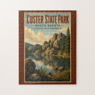 Custer State Park South Dakota Illustration Travel Jigsaw Puzzle
