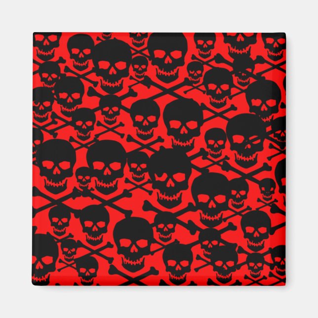 Custimizable Skulls & Crossbones Magnet (Front)