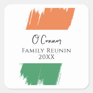 Custo Irish Surname Family Reunion Square Sticker