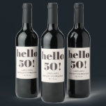 Custo Ivory Cream Brown Modern 50th Birthday Party Wine Label<br><div class="desc">This personalized wine bottle label features a clean ivory background with warm brown typography and a bold milestone message for a 50th birthday celebration. Add a name and date to create an easy, meaningful detail for party tables, gift bottles, or favor displays. The minimalist layout works well for casual gatherings...</div>
