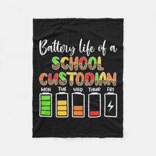 Custodian Battery Life School Janitor  Fleece Blanket