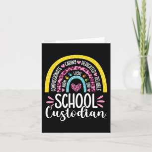Custodian Battery Life School Janitor Rainbow Card