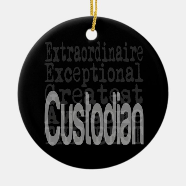 Custodian Extraordinaire Ceramic Tree Decoration (Front)