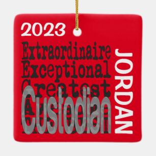 Custodian Extraordinaire CUSTOM Ceramic Ornament