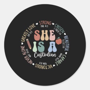 Custodian God Says Bible Verse Christian Back To S Classic Round Sticker