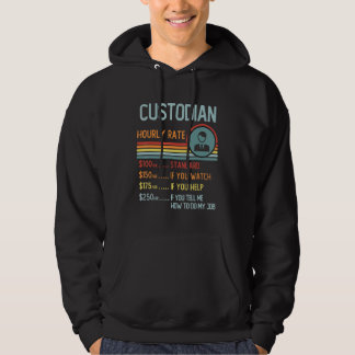Custodian Hourly Rate Retro Job Title Hoodie