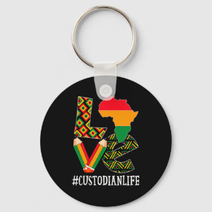 Custodian Love Map African American Black History Key Ring