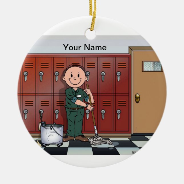 Custodian - Male Ceramic Ornament (Front)