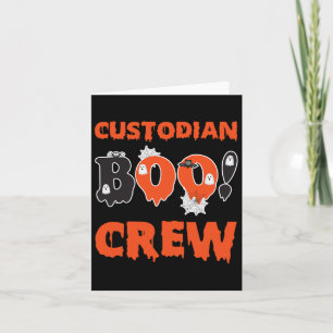 Custodian Squad School Boo Crew Janitor Custodian Card