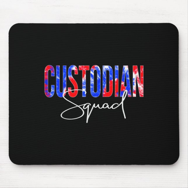 Custodian Squad Tie Dye Back To School Women Appre Mouse Pad (Front)