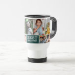 Custom 10 Photo Collage Best Dad Ever Green Travel Mug<br><div class="desc">Photo Collage Mug - A special gift for dad personalised with 10 favourite pictures of happy memories with kids.</div>