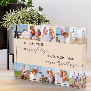 Custom 10 Photo Collage Remembrance Poem Almond Block