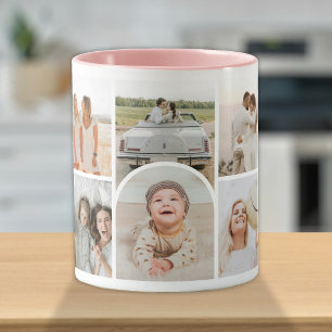 Custom 10 Photos Collage Arch, Cute Modern Stylish Mug
