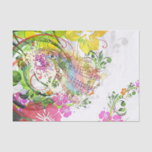 Custom 10lb Tissue Paper, Musical Flowers Paper