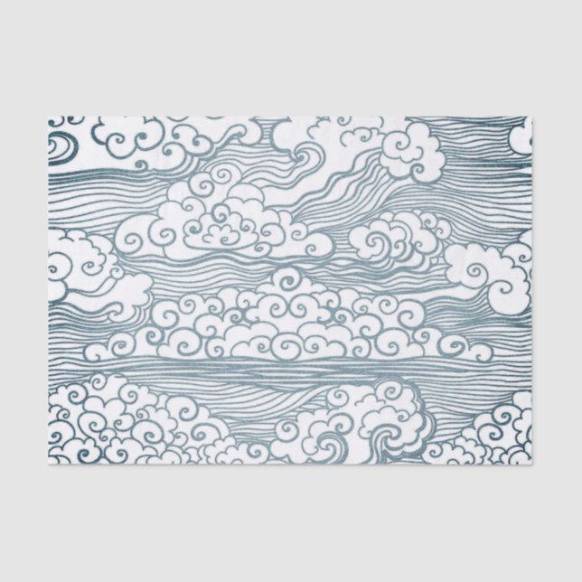 Custom 10lb Tissue Paper, White Japanese CLOUD Tissue Paper (Front)
