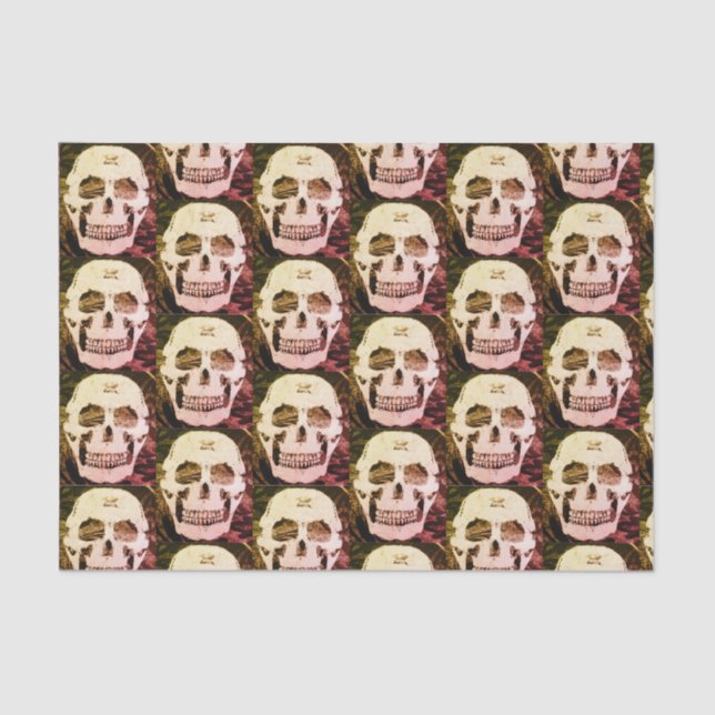 Custom 10lb Tissue Paper, White SKULL Paper (Front)