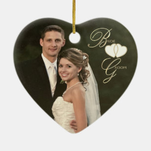 Custom - 10th Onyx Photo Wedding Anniversary Photo Ceramic Ornament