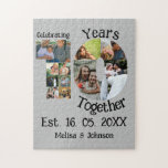 Custom 10th wedding anniversary 11 photo collage jigsaw puzzle<br><div class="desc">Custom 10th wedding anniversary 11 photo collage. Personalise this ten years wedding anniversary with your photos and name of your soul mate.</div>