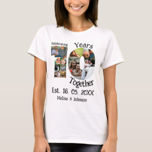 Custom 10th wedding anniversary 11 photo collage T-Shirt