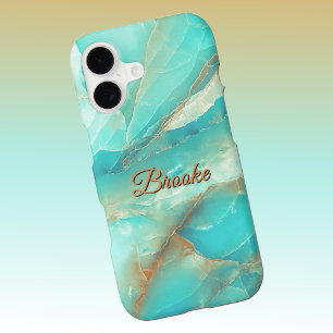 Custom 11 - 17 Turquoise Bronze Gold Marble