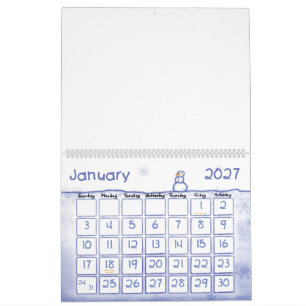 Custom 11" L x 14.25" W Painted Seasons Calendar