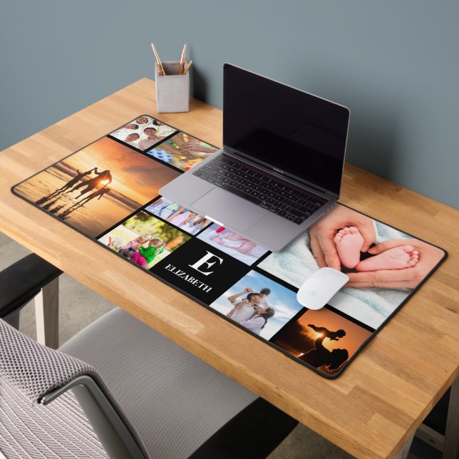 Custom 11 Photo  Monogram Name Desk Mat (Office 2)