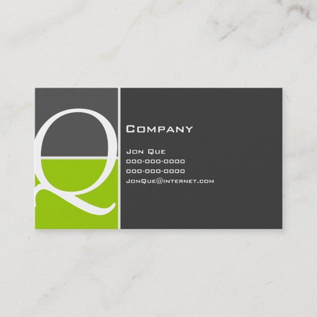 Custom 127 Monogram Business Card (Front)