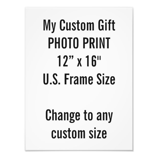 Custom 12" × 16" Photo Print  US Frame Size (Front)