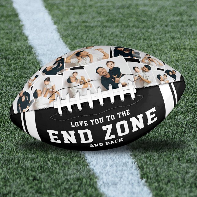 Custom 12 Photo Collage “Love You to the End Zone” Football (Creator Uploaded)