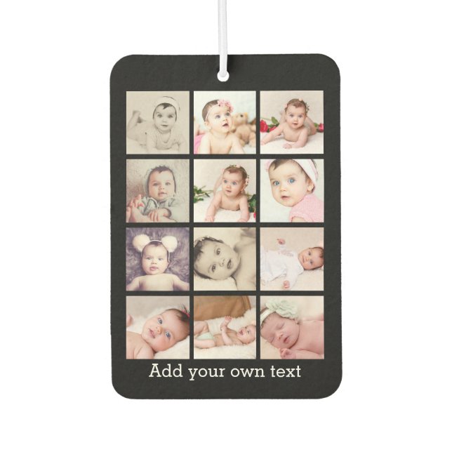 Custom 12 Photo One Of A Kind Personalised Car Air Freshener (Front)