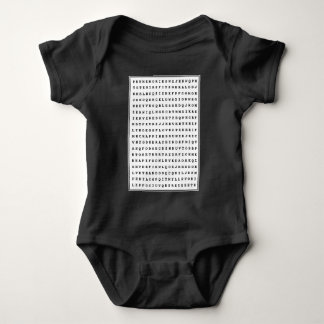 Custom 12 Word Family Word Search Baby Bodysuit