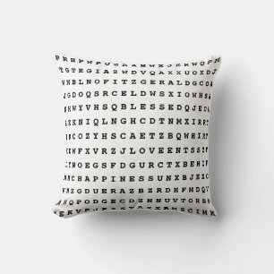 Custom 12 Word Family Word Search Cushion
