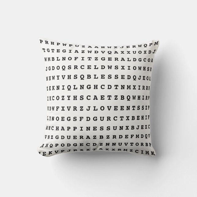 Custom 12 Word Family Word Search Cushion (Front)