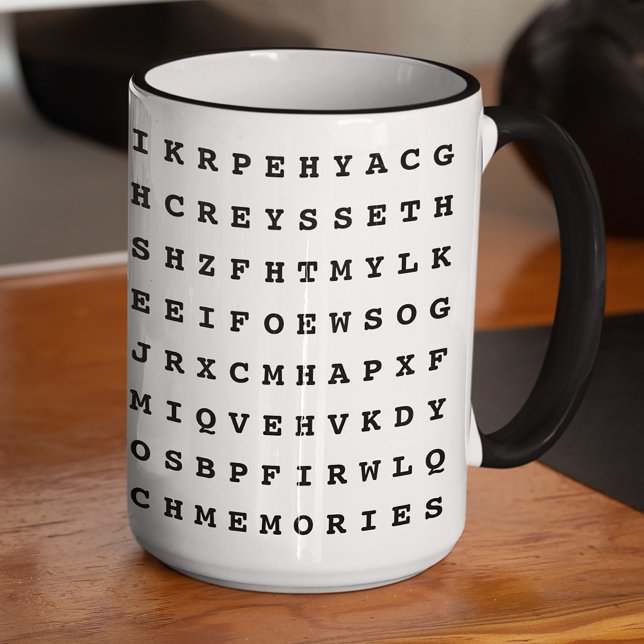 Custom 12 Word Family Word Search Kitchen Mug (Creator Uploaded)