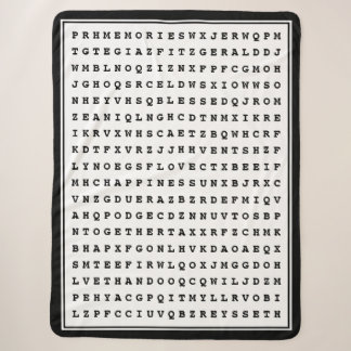 Custom 12 Word Family Word Search Sherpa Blanket