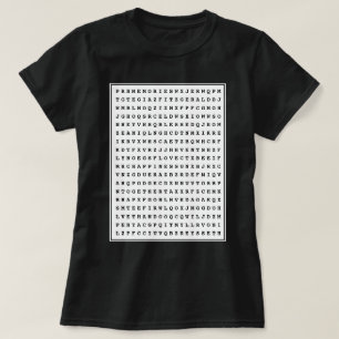 Custom 12 Word Family Word Search T-Shirt