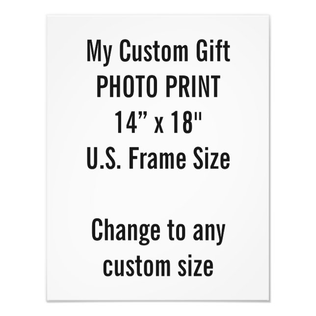 Custom 14" x 18" Photo Print  US Frame Size (Front)