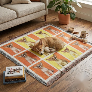 Custom 15 Photo Collage Your Pet Dog Picture On Throw Blanket