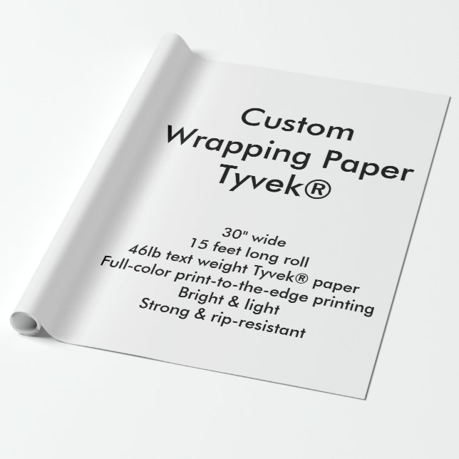 Custom 15' Tyvek® Wrapping Paper Roll (Unrolled)