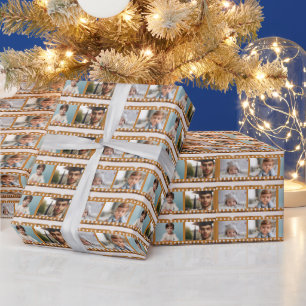 Custom 16-Photo Film Strip Pattern, All-Occasion Wrapping Paper