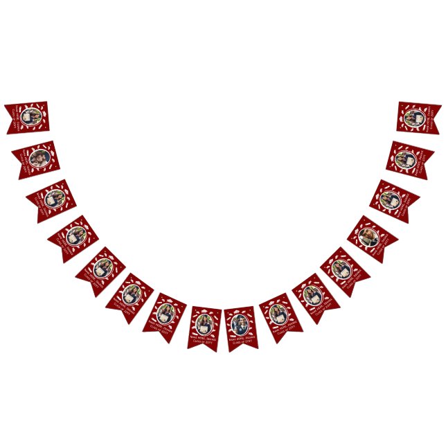 Custom 16-Photo Graduation Cap Toss Diploma Maroon Bunting (All)