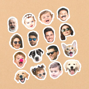 Custom 16 Photos Faces Waterproof Vinyl Stickers