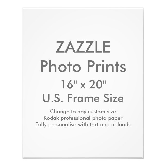 Custom 16" x 20" Photo Print  US Frame Size (Front)